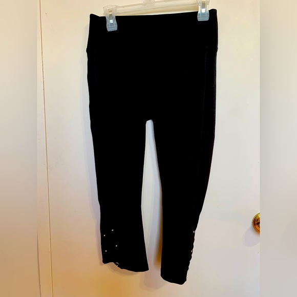 LUXE SLIMS Capris with Side  slit decorated with silver brooches. Like  new - Picture 3 of 6